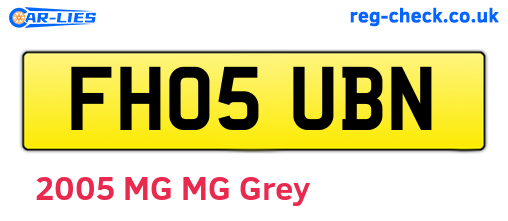 FH05UBN are the vehicle registration plates.