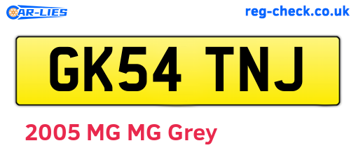 GK54TNJ are the vehicle registration plates.