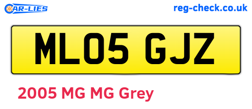 ML05GJZ are the vehicle registration plates.