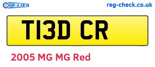 T13DCR are the vehicle registration plates.