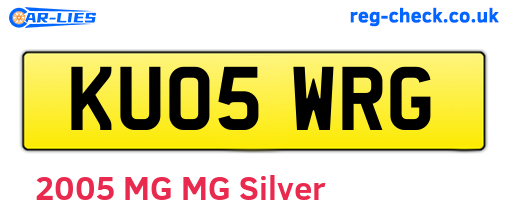 KU05WRG are the vehicle registration plates.