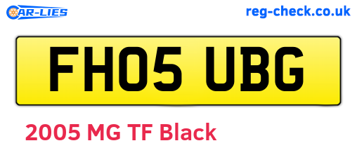 FH05UBG are the vehicle registration plates.