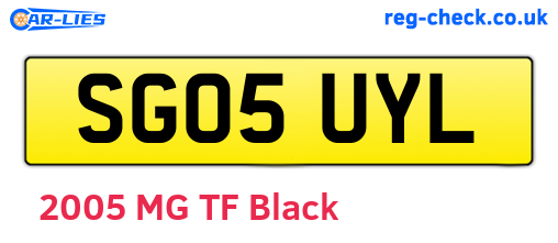 SG05UYL are the vehicle registration plates.