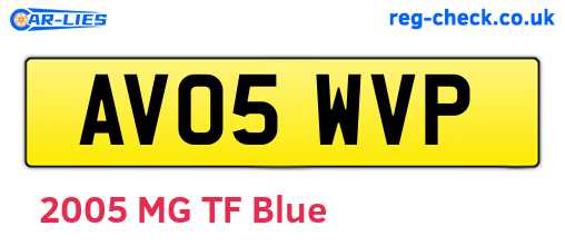 AV05WVP are the vehicle registration plates.