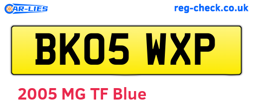 BK05WXP are the vehicle registration plates.