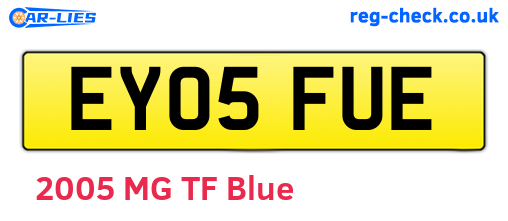 EY05FUE are the vehicle registration plates.