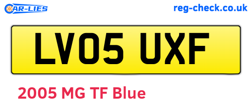 LV05UXF are the vehicle registration plates.
