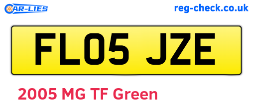 FL05JZE are the vehicle registration plates.
