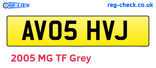 AV05HVJ are the vehicle registration plates.