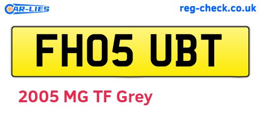 FH05UBT are the vehicle registration plates.