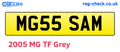 MG55SAM are the vehicle registration plates.