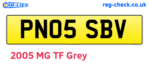PN05SBV are the vehicle registration plates.