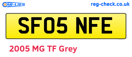 SF05NFE are the vehicle registration plates.