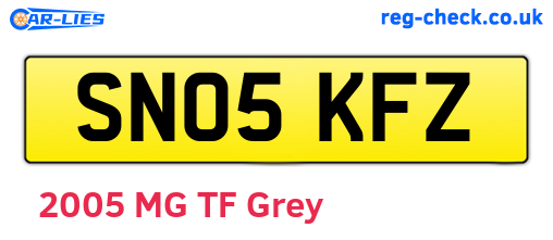 SN05KFZ are the vehicle registration plates.