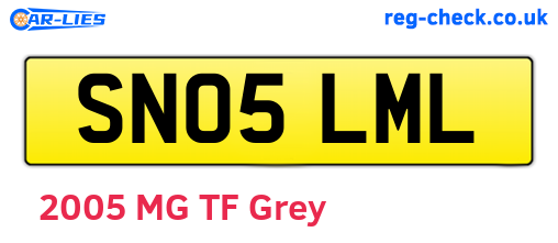 SN05LML are the vehicle registration plates.