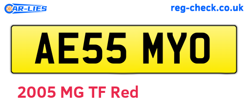 AE55MYO are the vehicle registration plates.