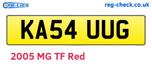 KA54UUG are the vehicle registration plates.