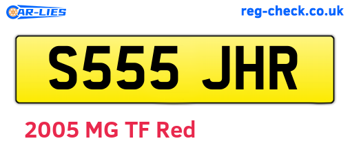 S555JHR are the vehicle registration plates.