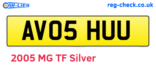 AV05HUU are the vehicle registration plates.
