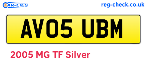 AV05UBM are the vehicle registration plates.