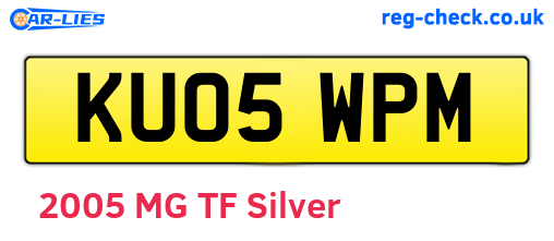 KU05WPM are the vehicle registration plates.