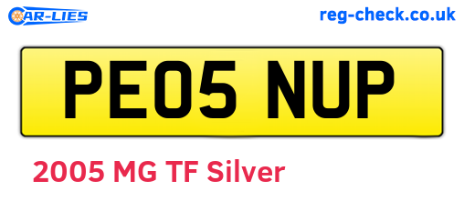 PE05NUP are the vehicle registration plates.