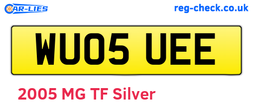 WU05UEE are the vehicle registration plates.