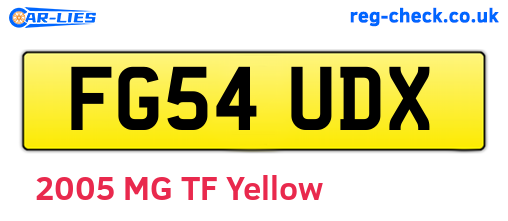 FG54UDX are the vehicle registration plates.