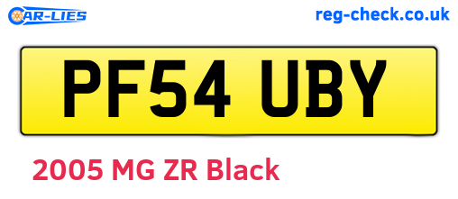 PF54UBY are the vehicle registration plates.
