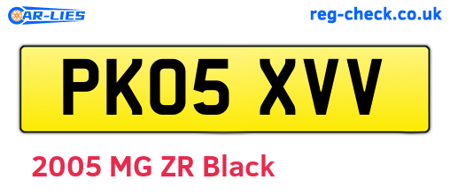 PK05XVV are the vehicle registration plates.