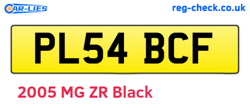 PL54BCF are the vehicle registration plates.