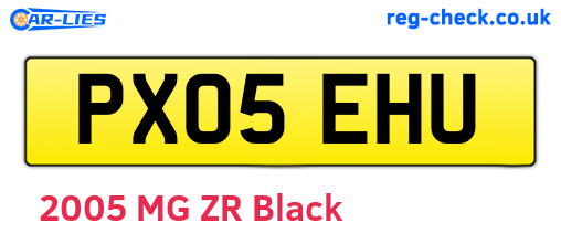 PX05EHU are the vehicle registration plates.
