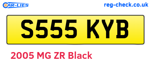 S555KYB are the vehicle registration plates.