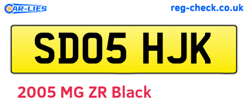 SD05HJK are the vehicle registration plates.