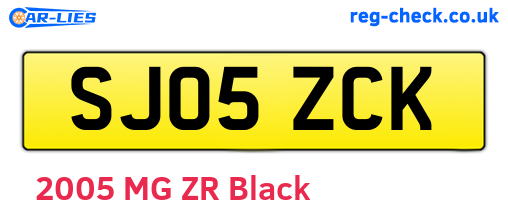 SJ05ZCK are the vehicle registration plates.