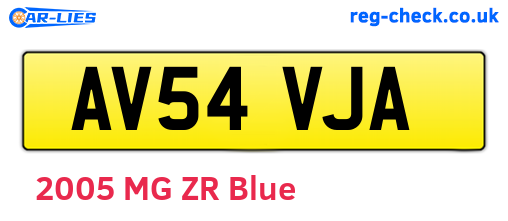 AV54VJA are the vehicle registration plates.