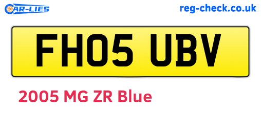 FH05UBV are the vehicle registration plates.