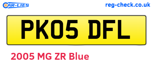 PK05DFL are the vehicle registration plates.
