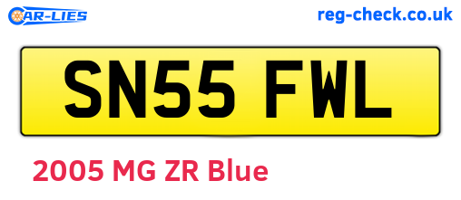 SN55FWL are the vehicle registration plates.