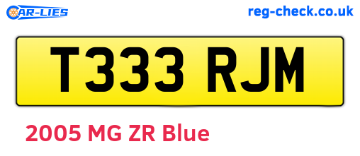 T333RJM are the vehicle registration plates.