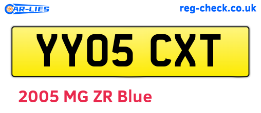 YY05CXT are the vehicle registration plates.