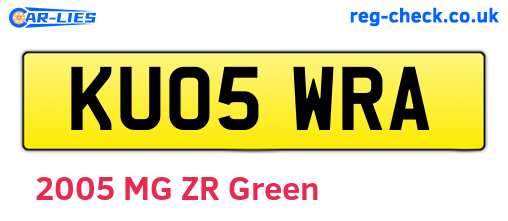 KU05WRA are the vehicle registration plates.