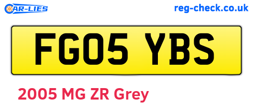 FG05YBS are the vehicle registration plates.