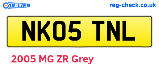 NK05TNL are the vehicle registration plates.