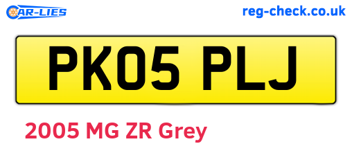 PK05PLJ are the vehicle registration plates.