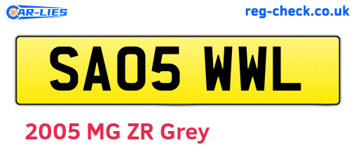 SA05WWL are the vehicle registration plates.