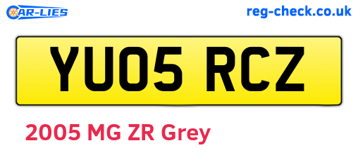 YU05RCZ are the vehicle registration plates.