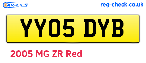 YY05DYB are the vehicle registration plates.