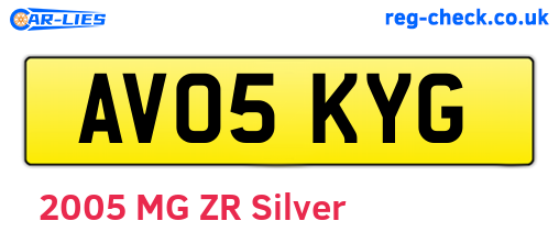 AV05KYG are the vehicle registration plates.