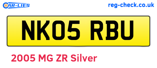 NK05RBU are the vehicle registration plates.
